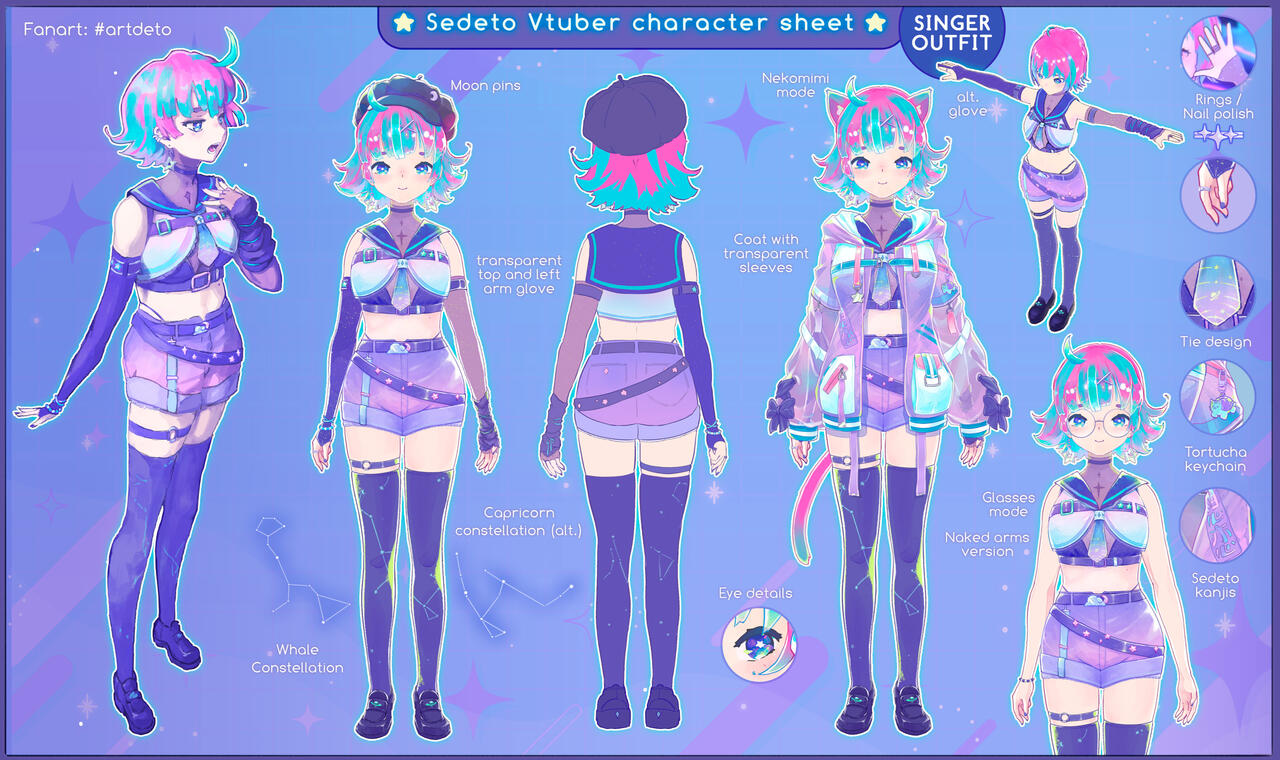 Singer outfit character sheet